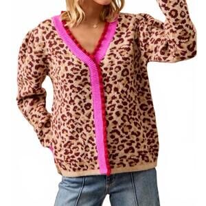 NEW VANILLA MONKEY gia pullover sweater in leopard